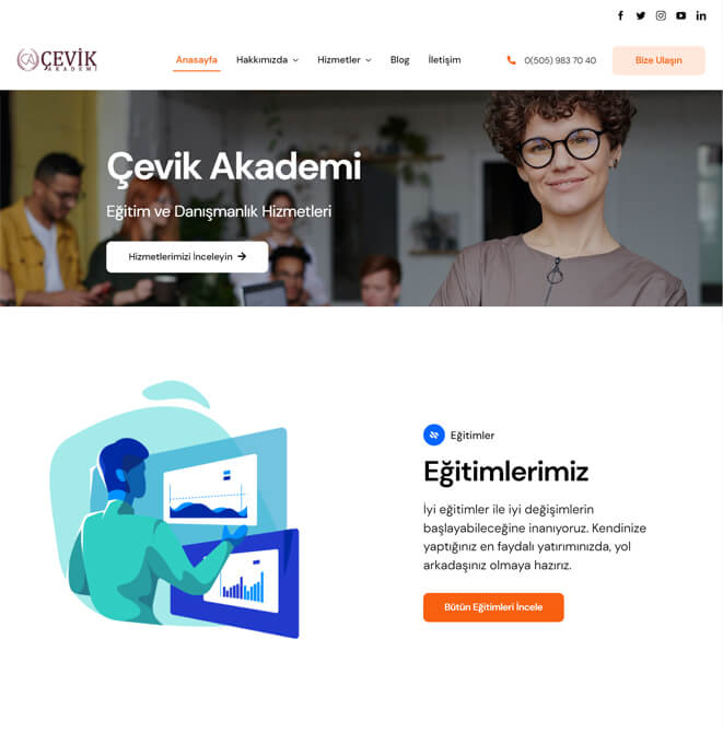 Cevik Academy Website
